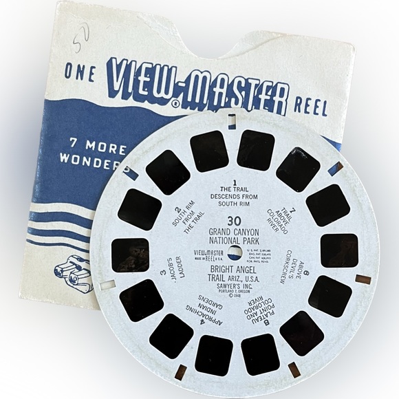 🎈2/$20 - VIEW-MASTER 30 GRAND CANYON NAT PARK. Bright Angel Trail, AZ, USA - Picture 1 of 3